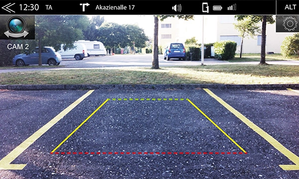 Xzent X-F285 Ford Transit 1DIN mediasoitin liitännät kahdelle kameralle